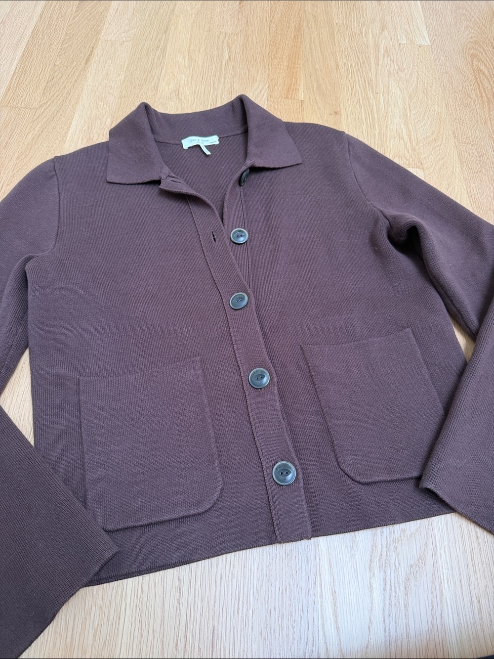 Rag & Bone Espresso Chocolate Brown Cardigan Shirt Jacket Button Down Size M - Picture 5 of 8